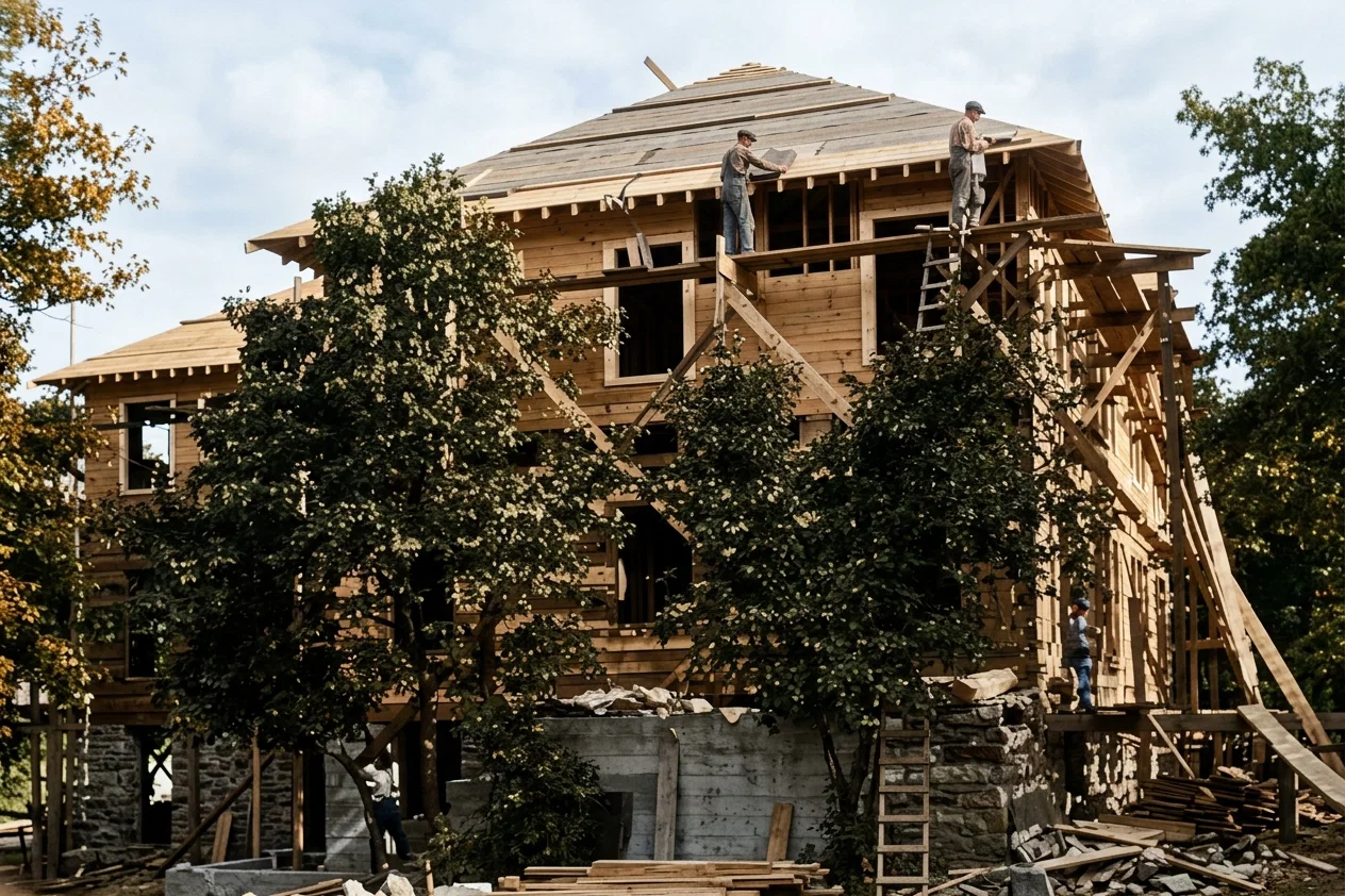 AN UNFINISHED BUILDING