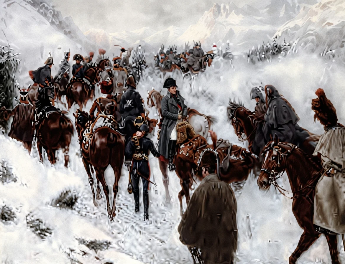 “When Napoleon and his army crossed the Alps”