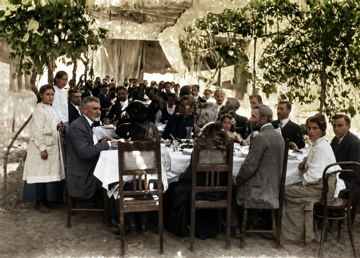 DINING UNDER THE TREES AT THE SOUTH AMERICAN UNION CONFERENCE