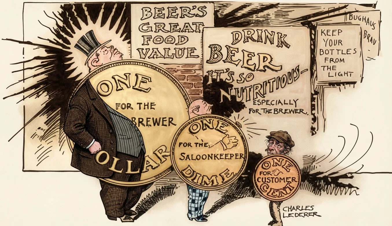 The consumer gets one cent of nutriment out of the $1.10 paid for beer, besides the poison. It was all in his pocket at first.