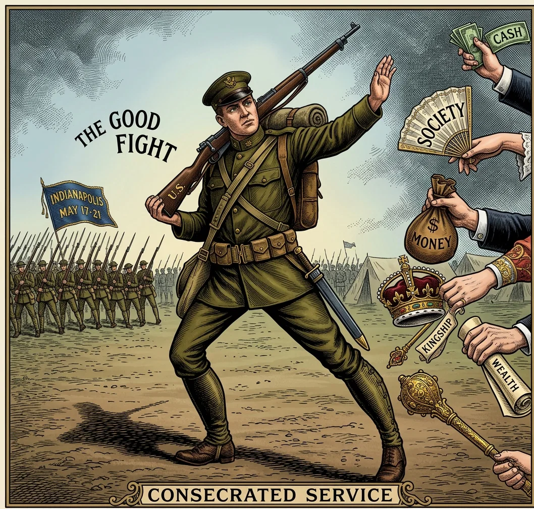 REDUCED FACSIMILE OF MR. MAYBELL'S CARTOON, "CONSECRATED SERVICE"