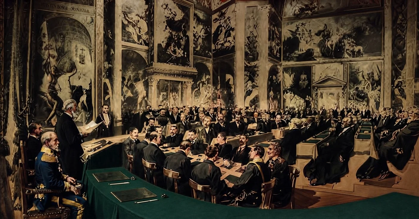 View of the First Peace Conference (1899), While at Their Deliberations in the "House in the Woods"