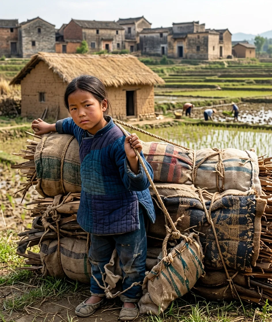 A LITTLE CHINESE BURDEN-BEARER