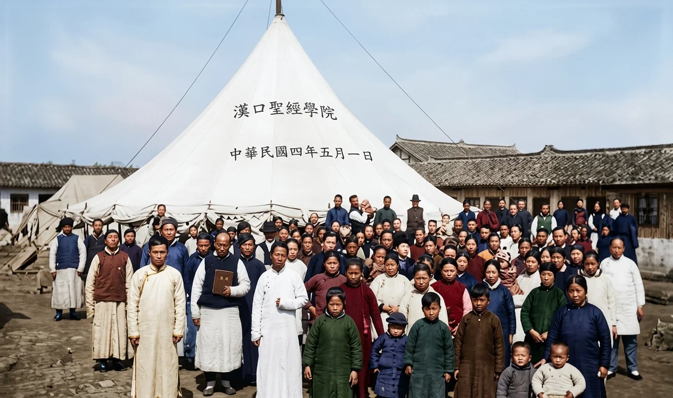 AT THE BIBLE INSTITUTE IN HANKAU, CHINA, MAY 1, 1915