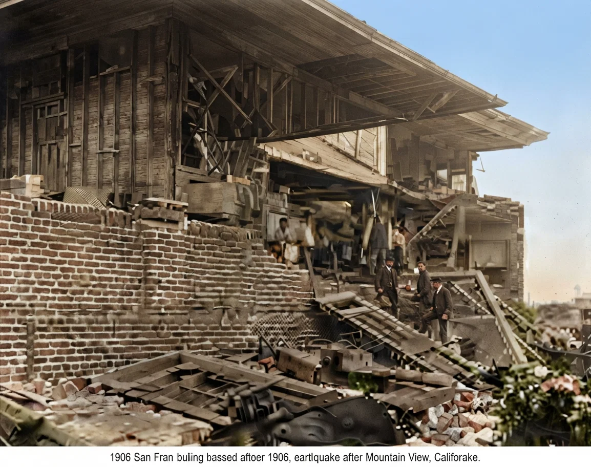 Corner of the Pacific Press after the earthquake.
