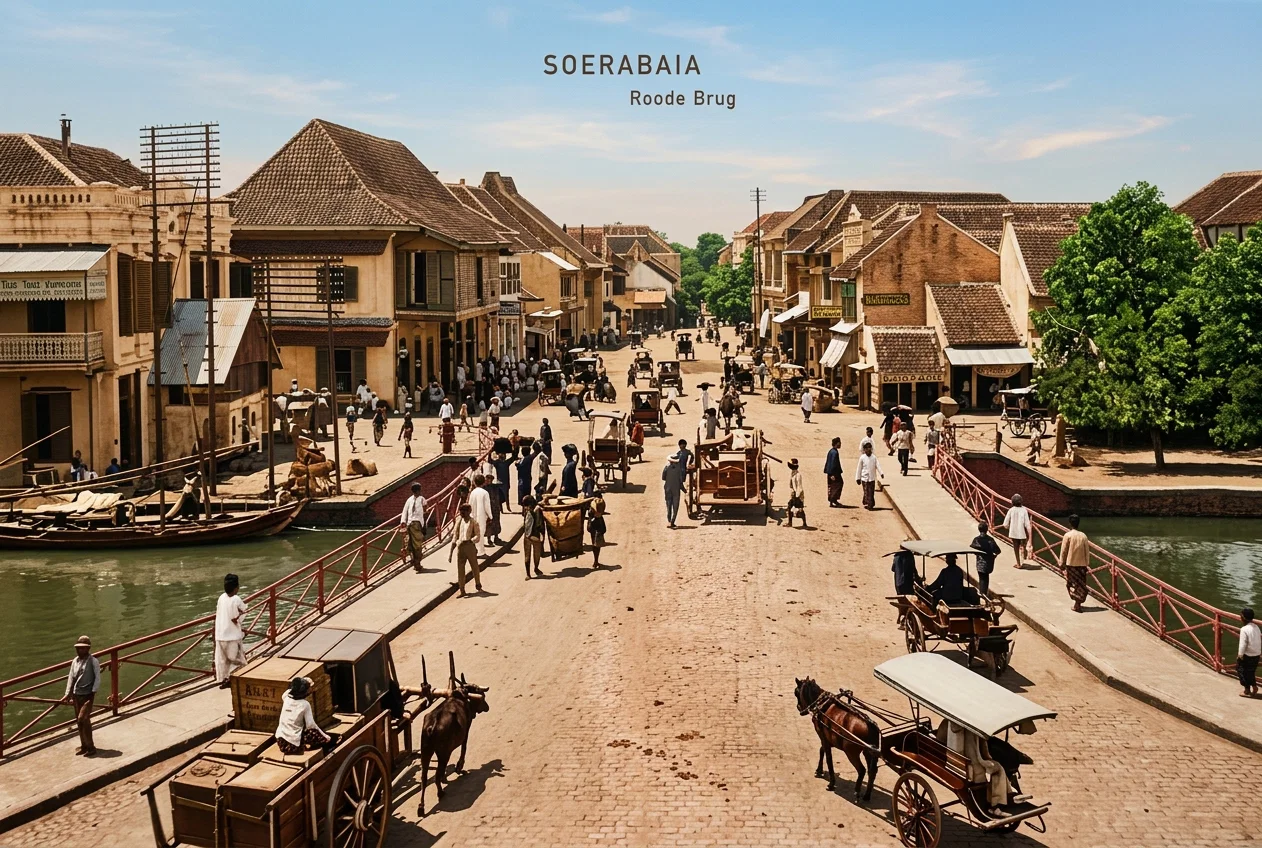 Soerabaia, looking from the Red Bridge.