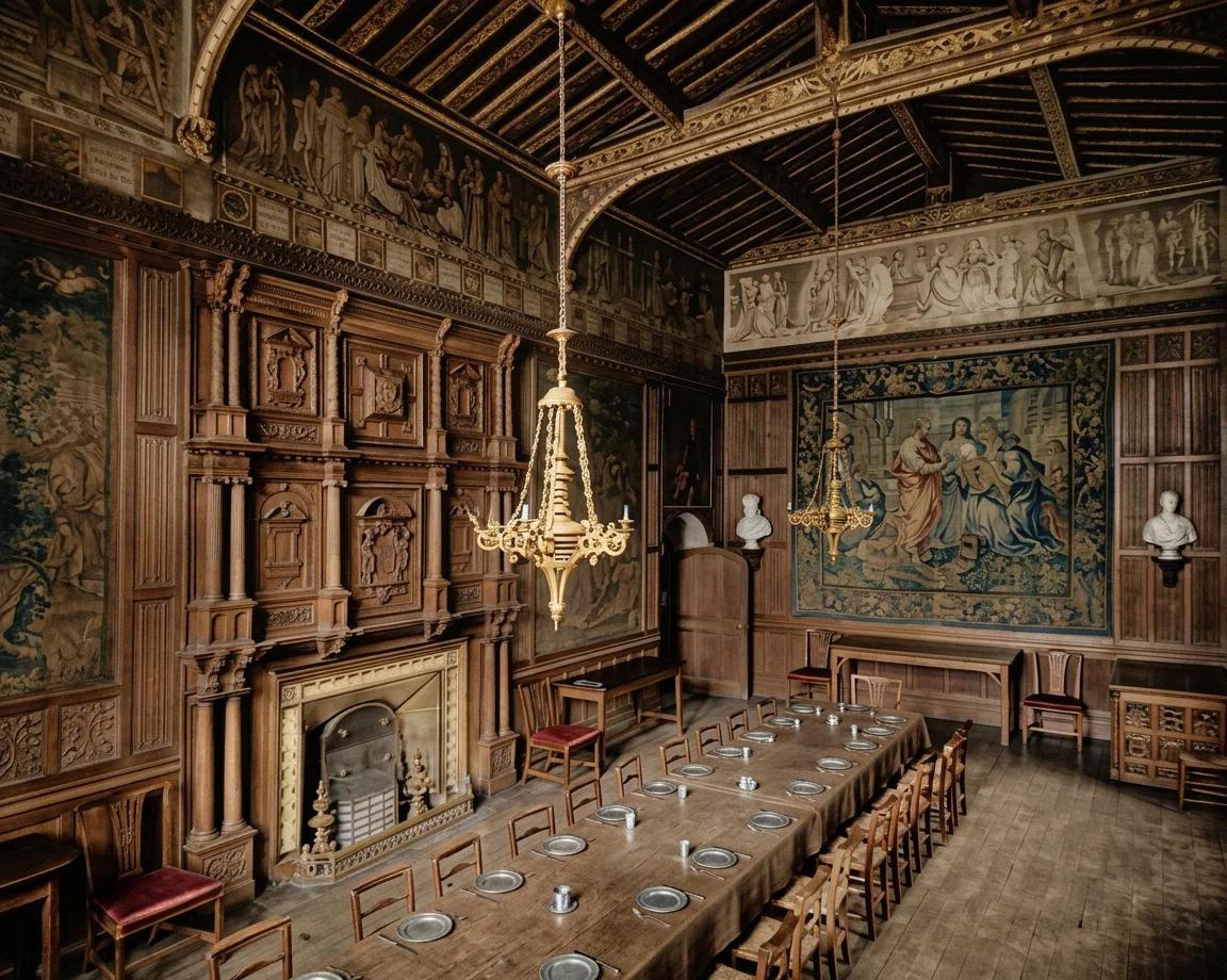 The Jerusalem Chamber, Westminster Abbey, London, where met the English Revisers, holding 800 sittings in this room, completing the New Testament in 1881, the Old Testament in 1884