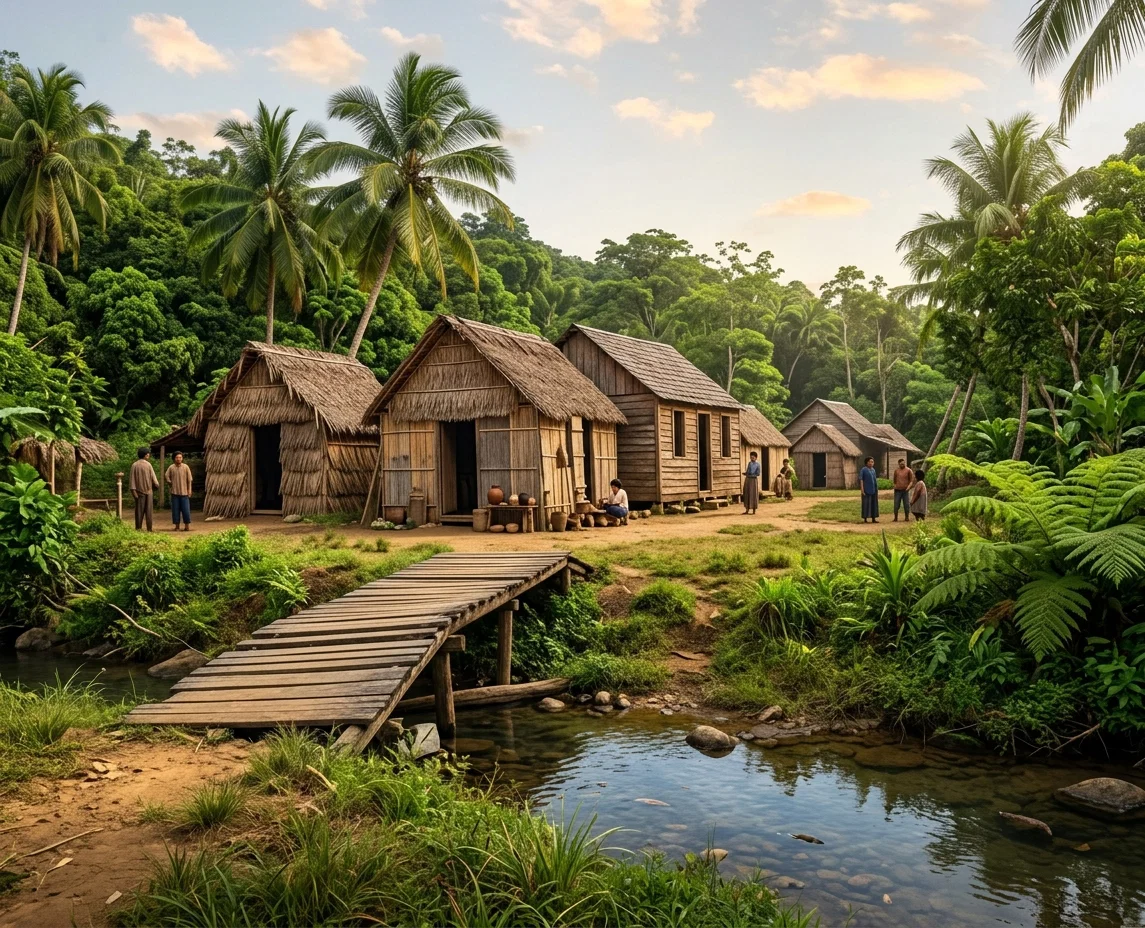 NATIVE HUTS, HONDURAS
