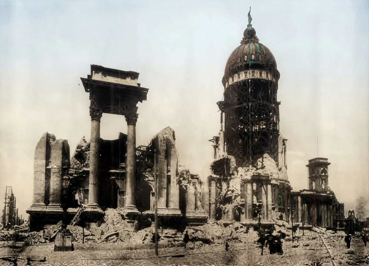 RUINS OF THE CITY HALL, SAN FRANCISCO.