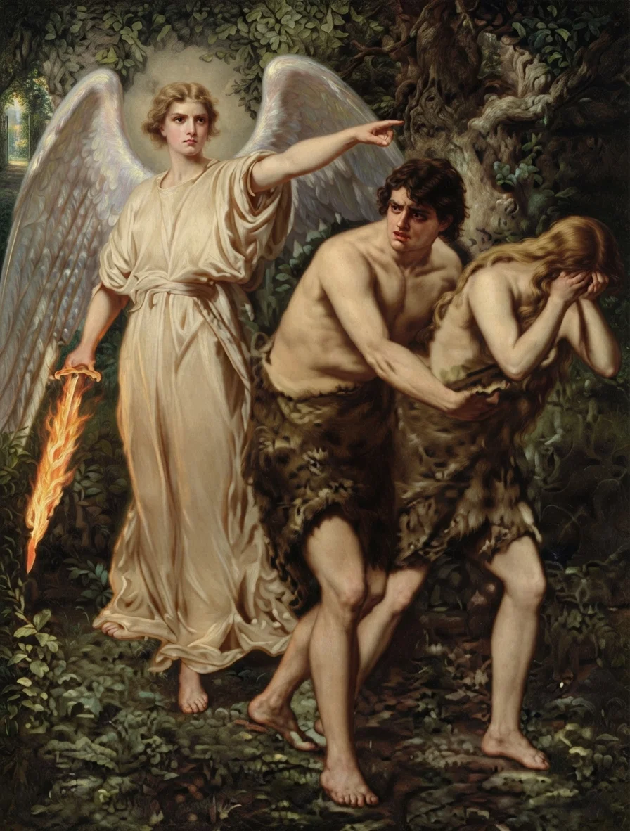 “By cherubim with flaming sword, they were one day driven away”