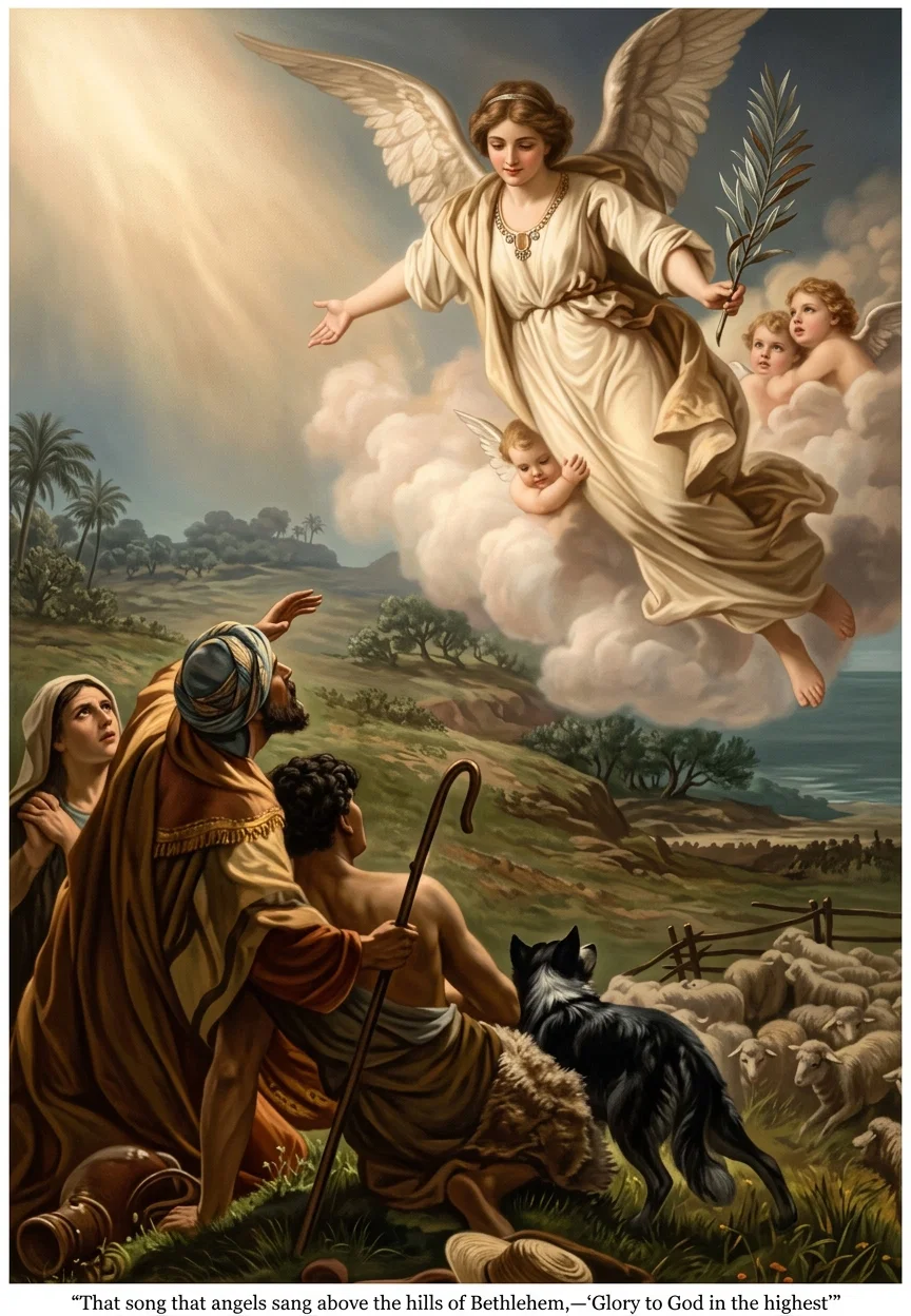 “That song that angels sang above the hills of Bethlehem,—‘Glory to God in the highest’”