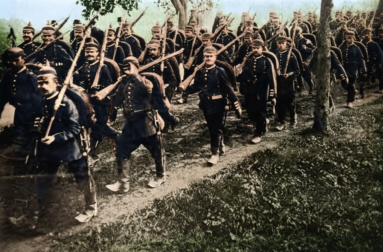 GERMAN ARMY INFANTRY ON THE MARCH