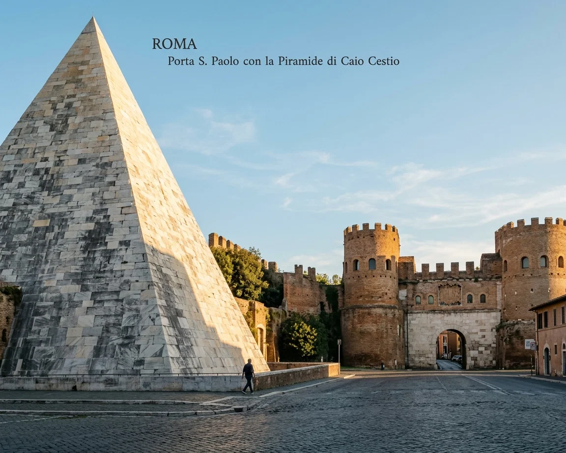ANCIENT GATE OF ST. PAUL, WITH PYRAMID OF CAIUS SESTIUS