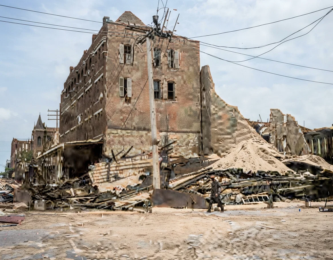 Wreck of Hotel and Post-office, Galveston, Texas, after the Storm.