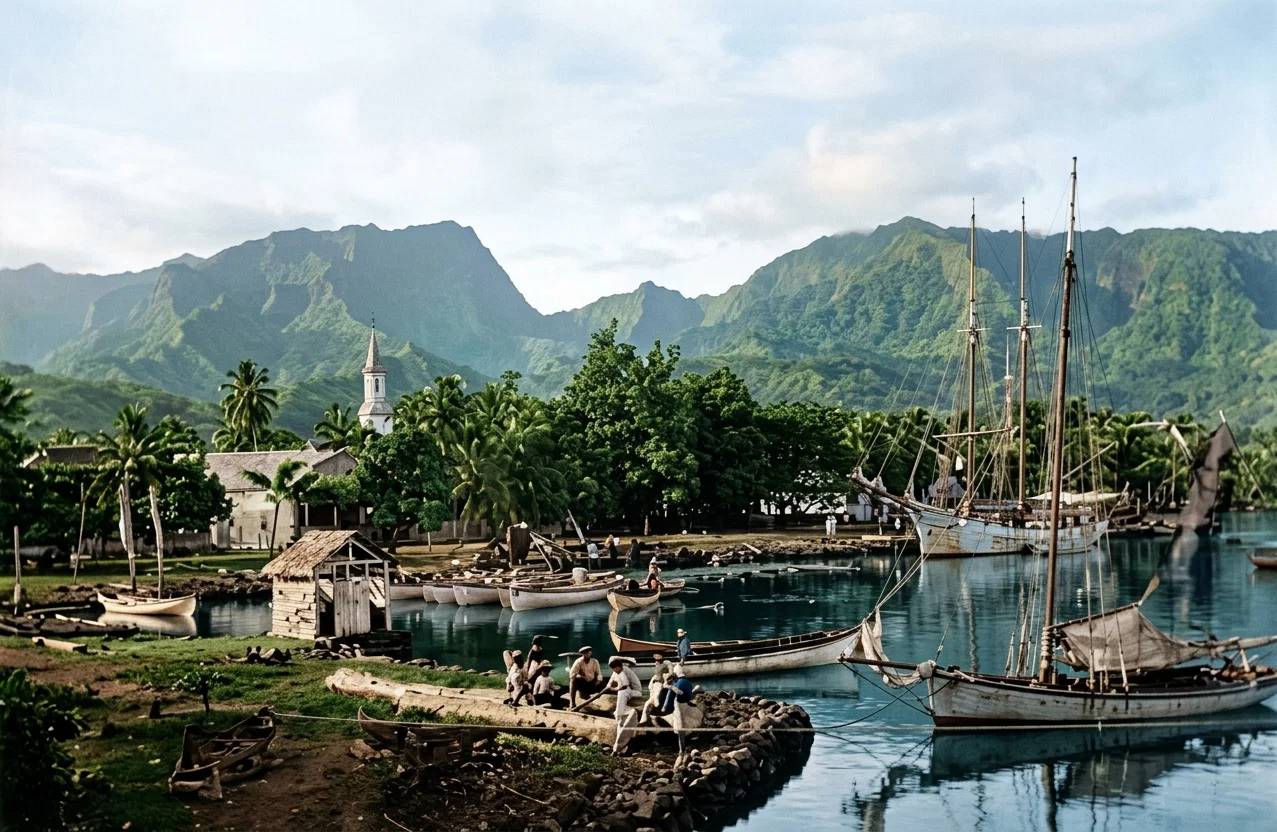 A Scene in Papeete Harbor.