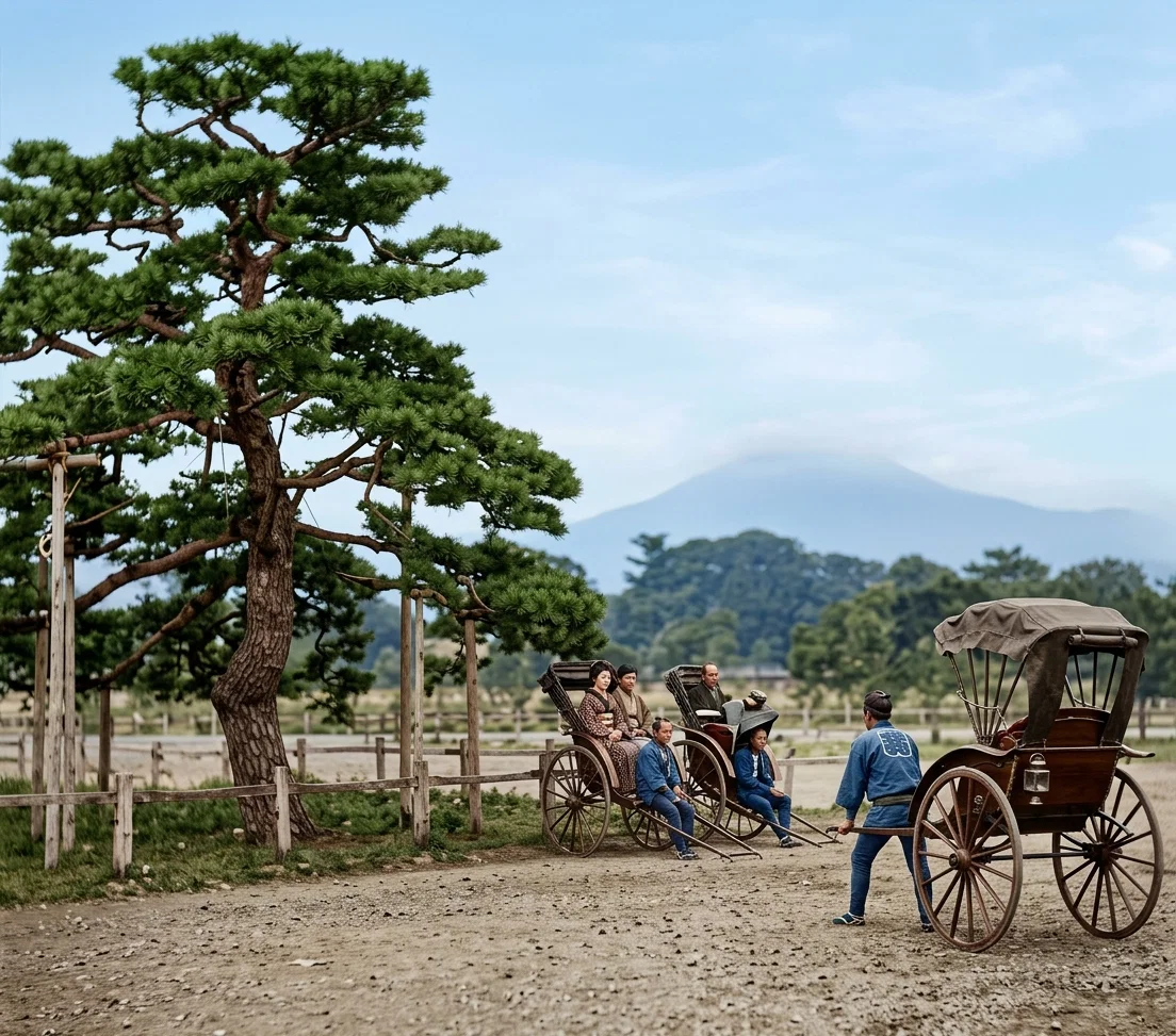 Jinrikisha Men, Waiting for Customers.