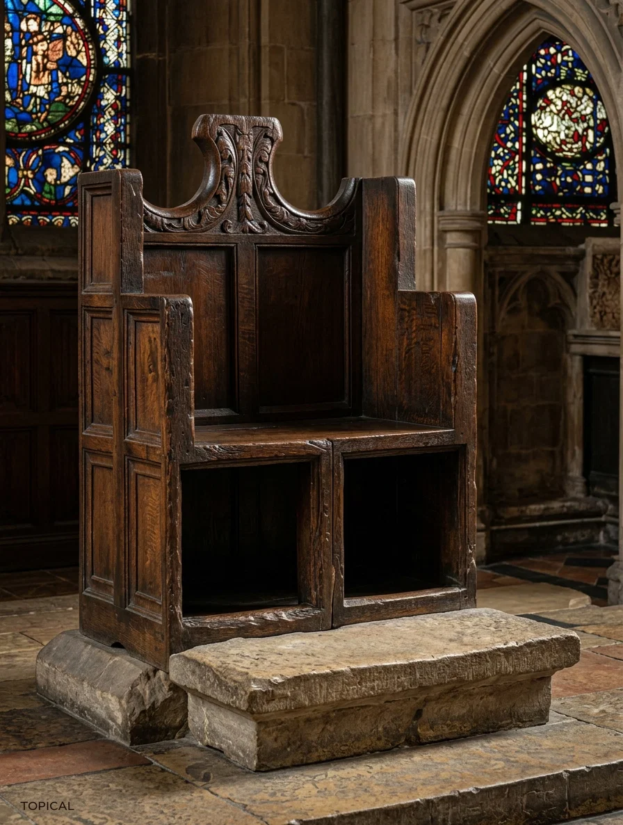 St. Augustine’s chair, where the Archbishop of Canterbury sits in great sessions of the church. The first archbishop was enthroned here in A. D. 597.