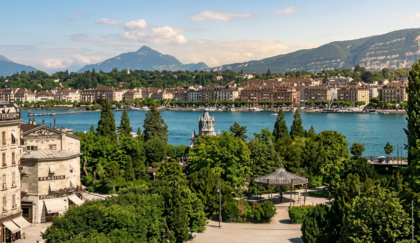 GENERAL VIEW OF GENEVA, THE HEADQUARTERS OF CALVIN'S PROTESTANT DEMOCRACY