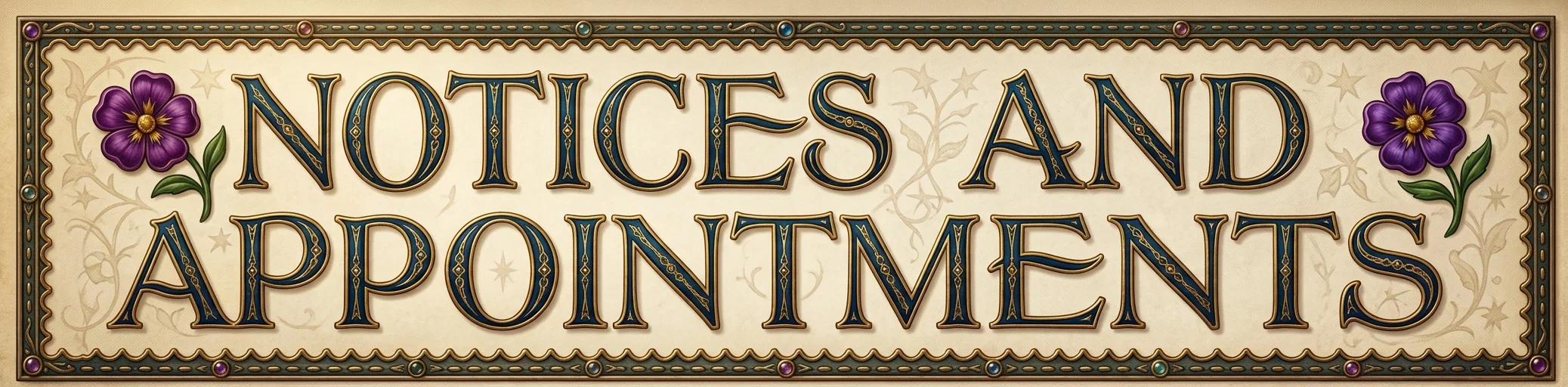 NOTICES AND APPOINTMENTS