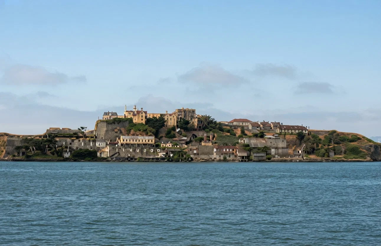 ALCATRAZ ISLAND, SAN FRANCISCO BAY.