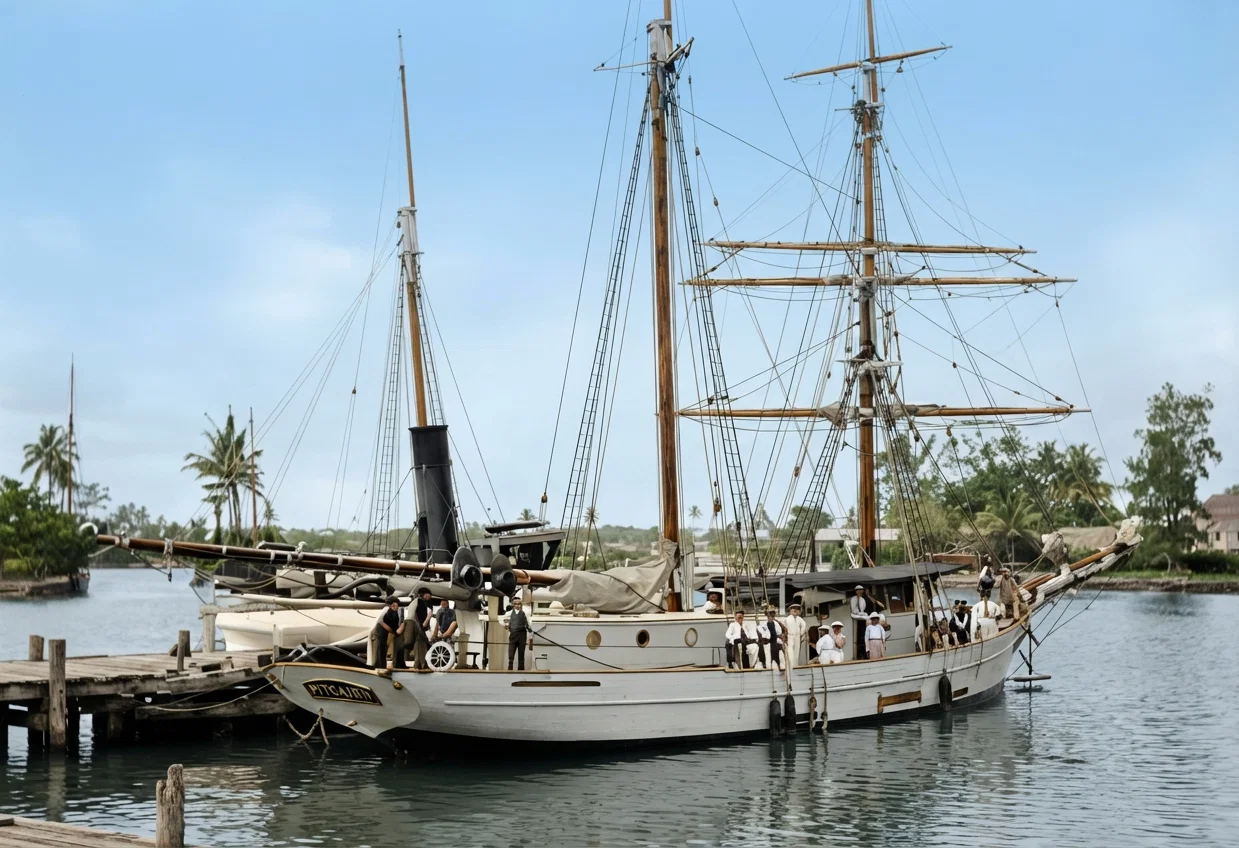 The Pitcairn Lying at the Wharf.