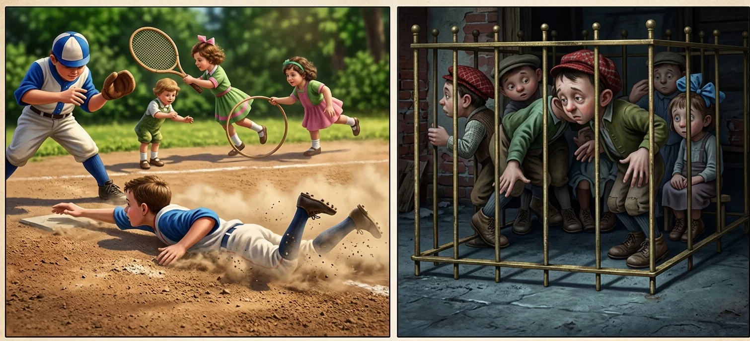 Which will develop into the best men and women? It is not customary to cage children, but it amounts to the same thing when children are huddled together in crowded tenements with no place to play but the fire escapes, or are sent to crowded schools without adequate playgrounds.