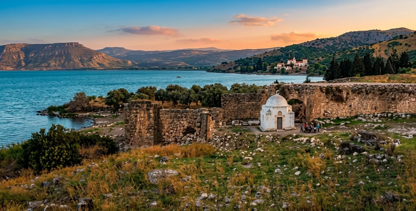 Bethsaida was the city of Andrew and Peter, one of the populous towns on the Sea of Galilee. Now there is naught but ruins to mark the once busy town.