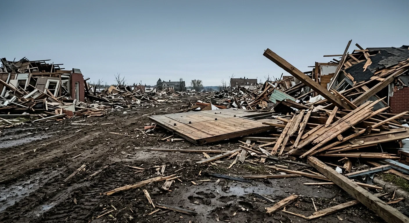 New Richmond, Wis., at 6 P. M. June 12, was a prosperous town of 2,300 inhabitants. In less than one minute, between 6 and 6:30, the city was a mass of ruins; from 150 to 200 killed,—the exact number will never be known,—and nearly 1,000 injured. The above is from a photograph of the main business street after the tornado did its half-minute work.