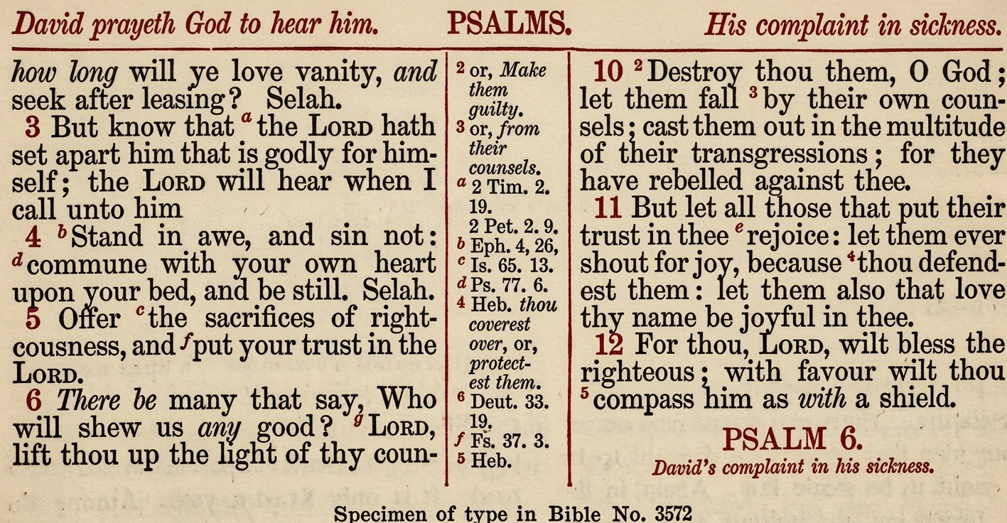 Specimen of type in Bible No. 3572
