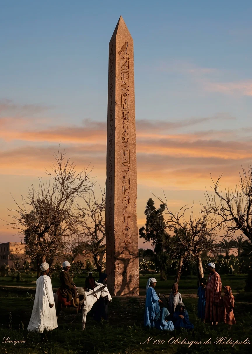 Obelisk of the Temple of the Sun, in Ancient On, Egypt.
