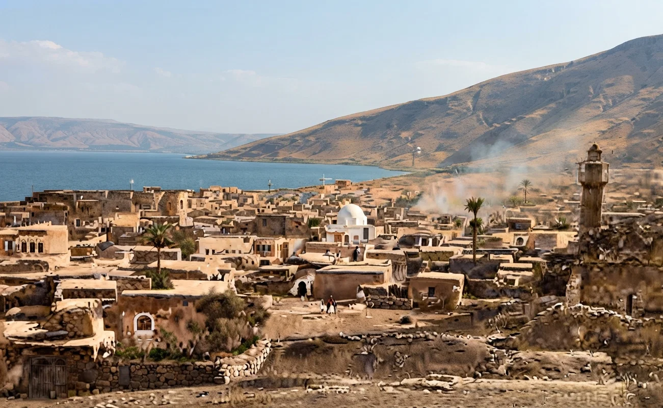 The city of Tiberias on the Sea of Galilee, where Herod’s palace was
