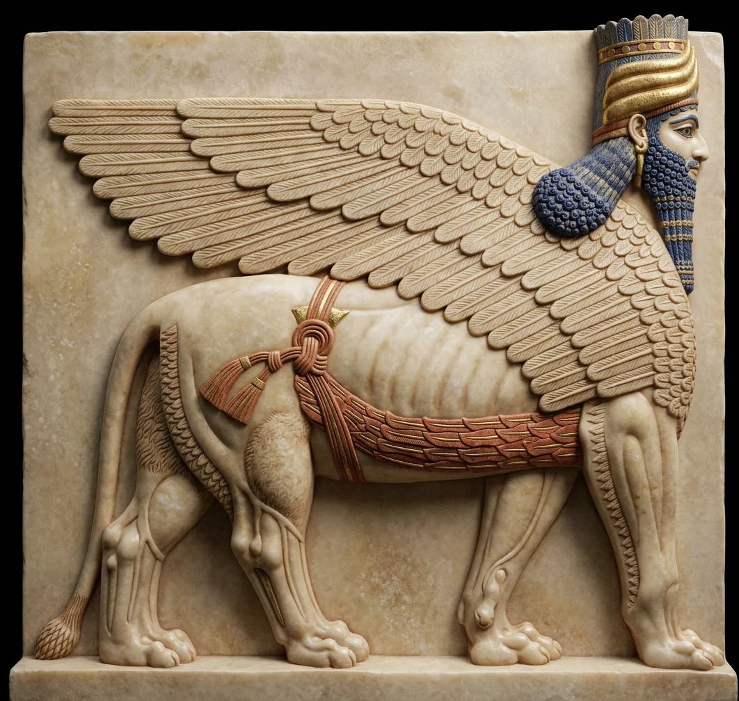 The Winged Man-headed Lion, of Semitic Idolatrous Origin.