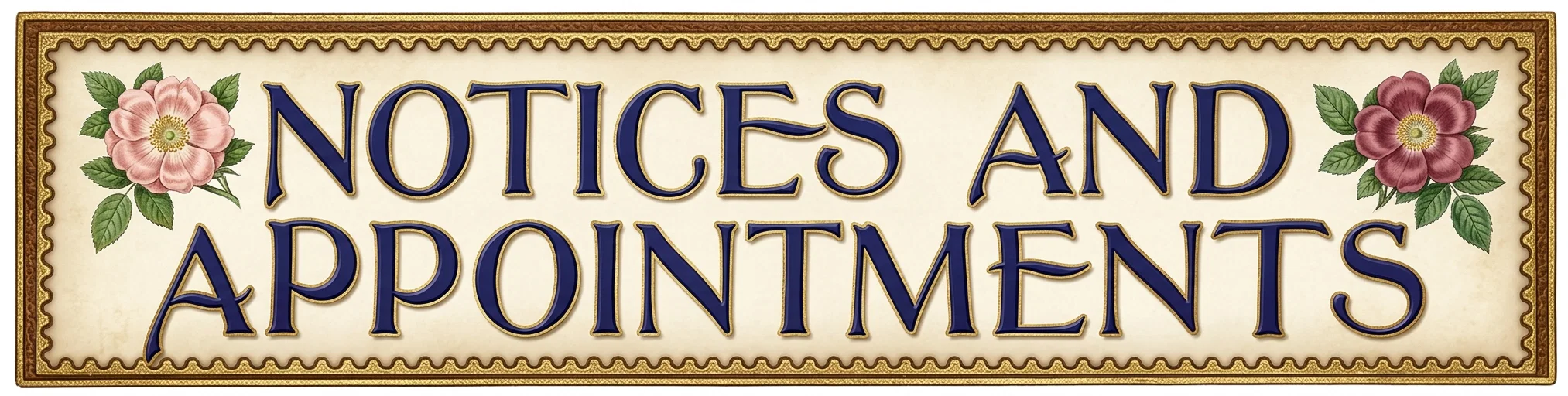 NOTICES AND APPOINTMENTS