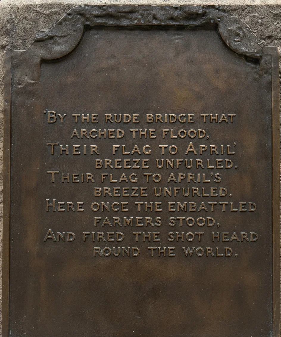 Photo by the editor. Inscription on the Statue of "The Minute Man," at Concord, Mass.