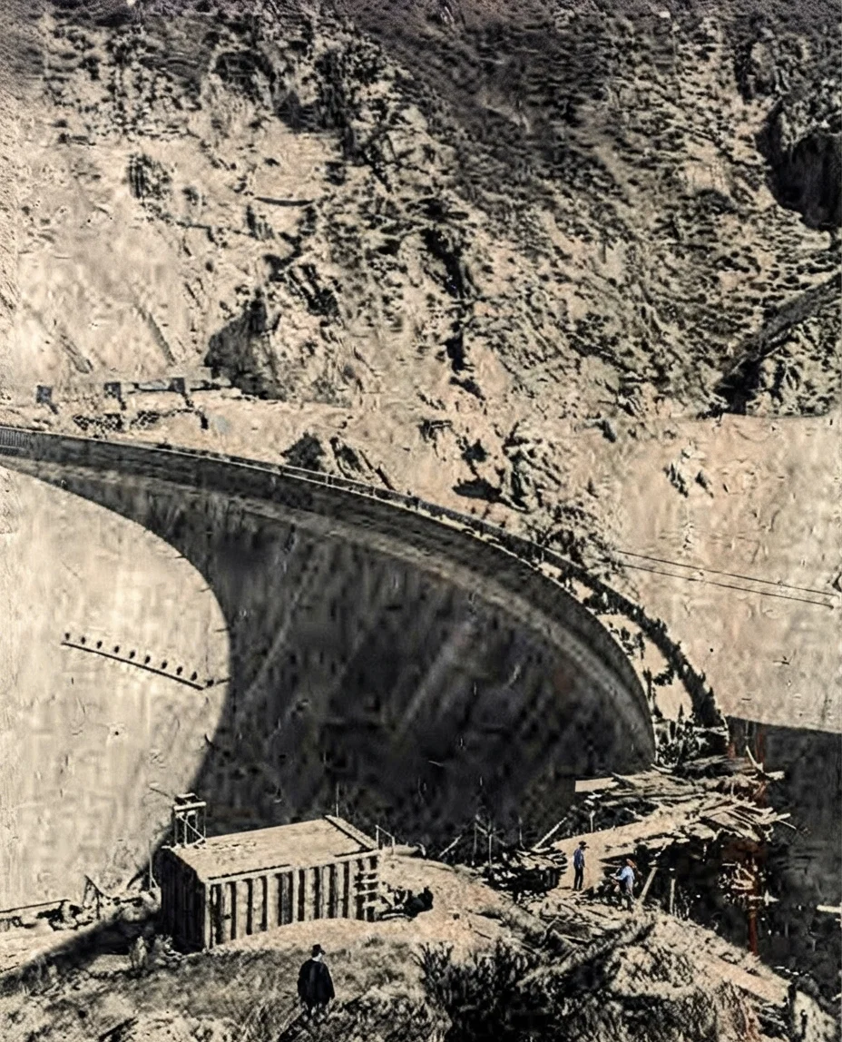 Photograph by Underwood & Underwood A VIEW OF THE FIVE-MILLION-DOLLAR DAM NEAR BOISE, IDAHO