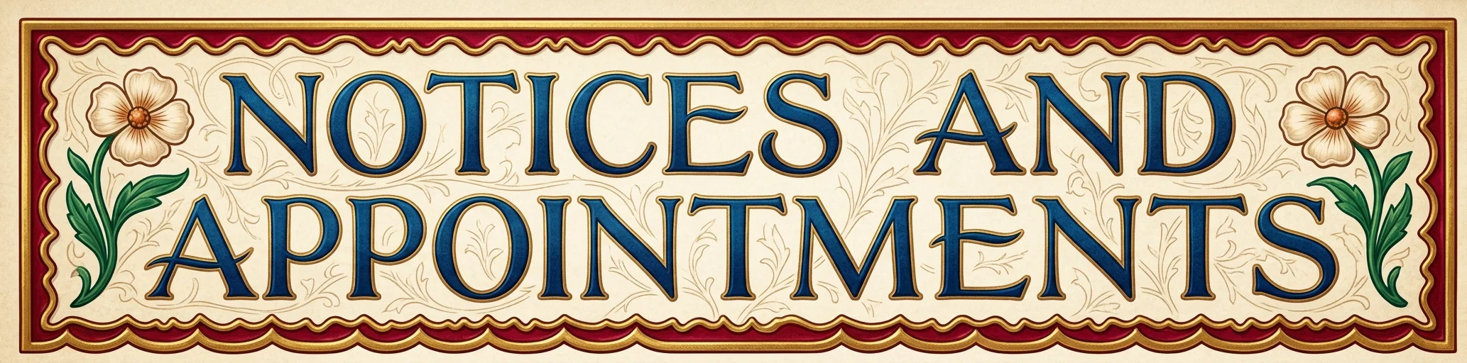 NOTICES AND APPOINTMENTS