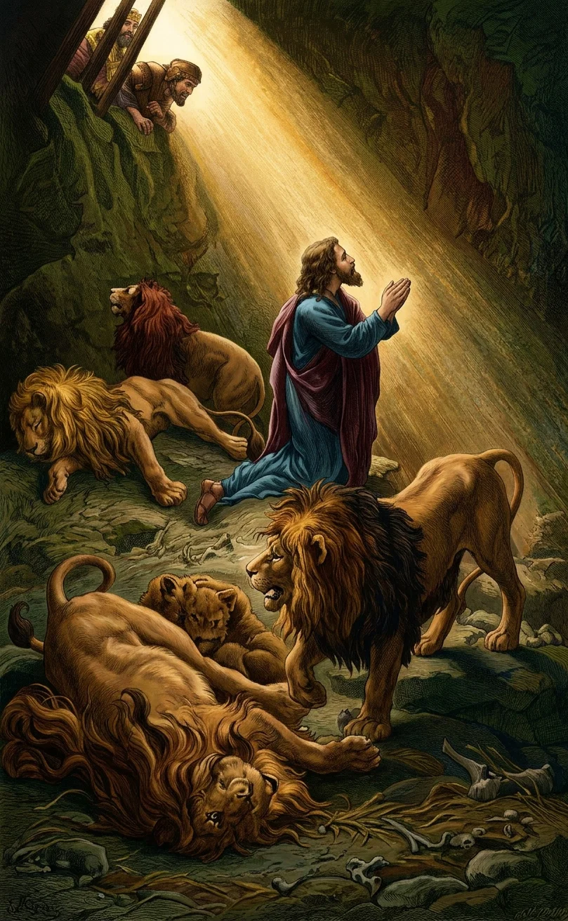 Daniel, the First of the Three Presidents, in the Lions’ Den.