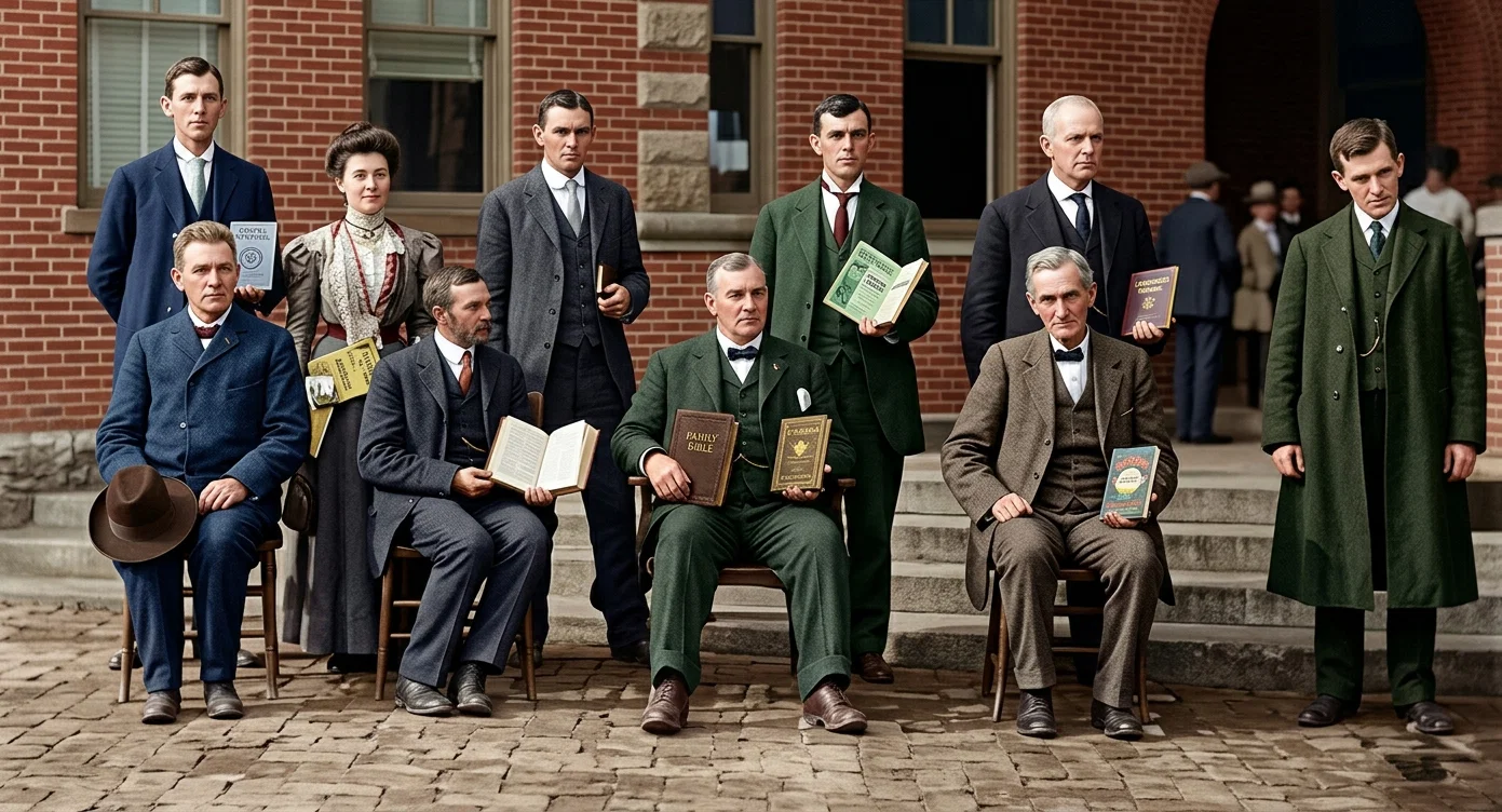 CANVASSERS WHO EARNED THEIR ATTENDANCE AT THE NASHVILLE BOOK-MEN’S CONVENTION, HAVING SOLD $1,000 WORTH OF BOOKS OR PUT IN 40 HOURS A WEEK FOR 40 WEEKS
