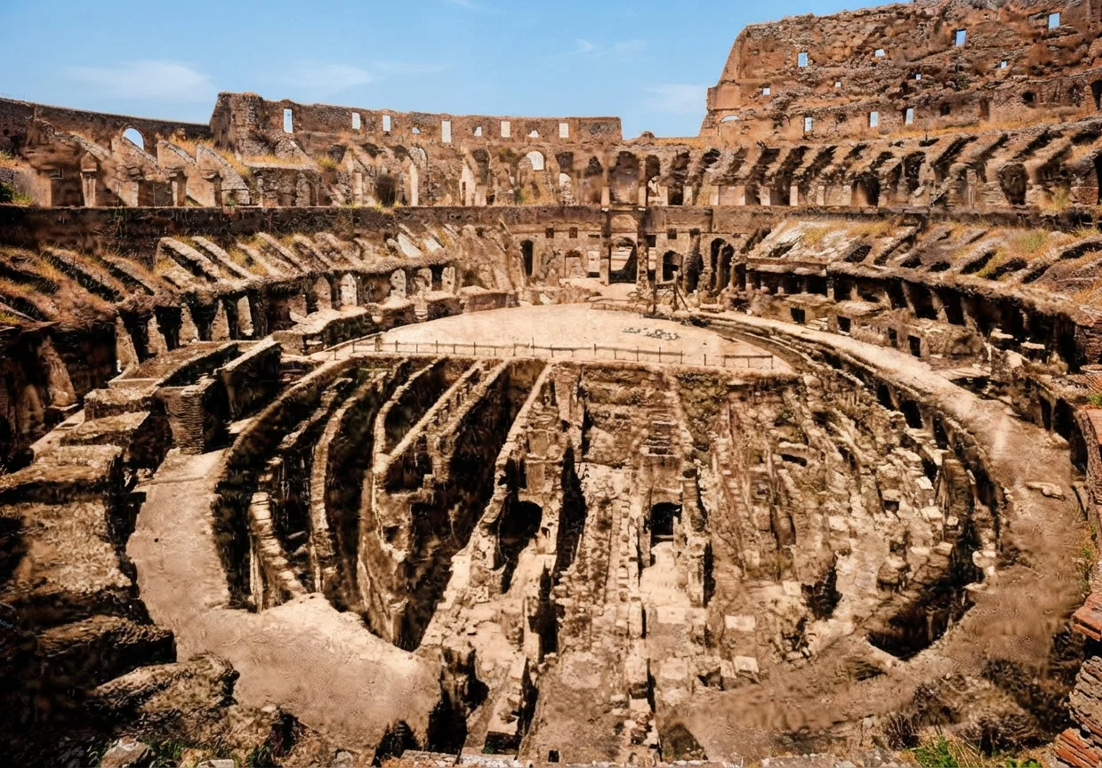Ruins of the Amphitheater at Pompeii.