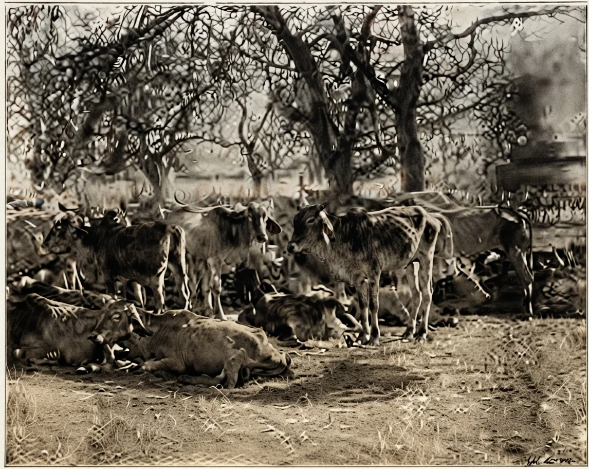 Starving Cattle Saved for Plowing.