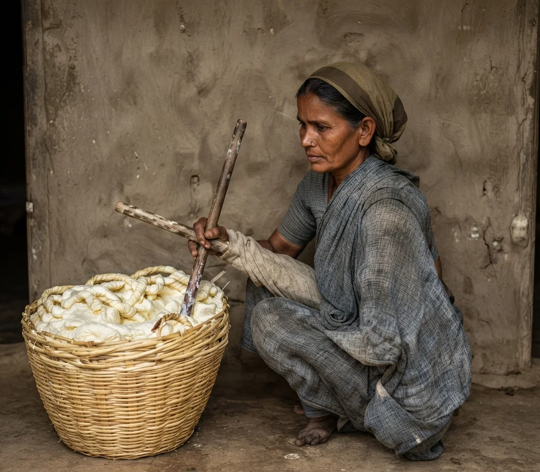 Selling Curds, India