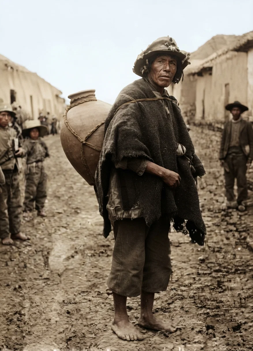 A WATER CARRIER IN CUZCO
