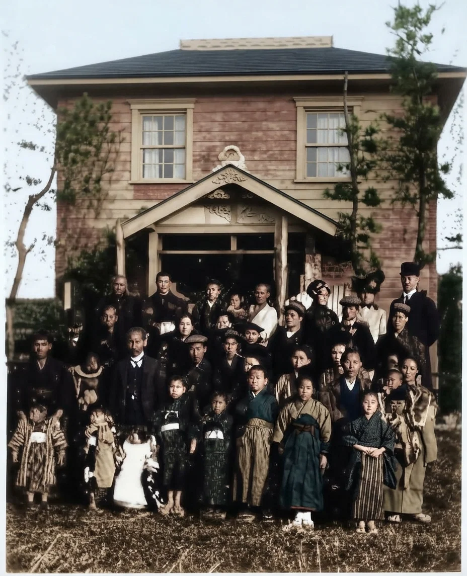 Photo by F. H. De Vinney. THE KUJI CHURCH AT THE TIME OF DEDICATION
