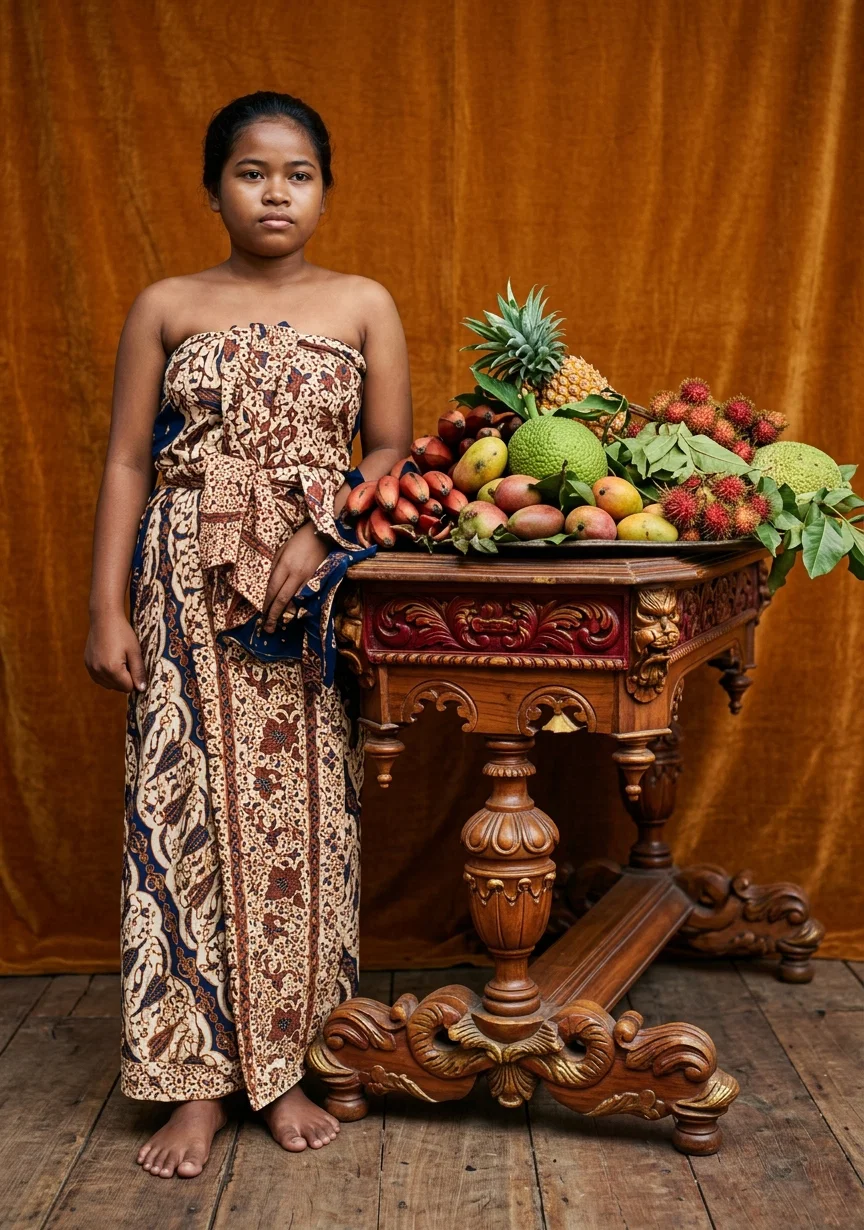 JAVANESE GIRL WITH FRUITS