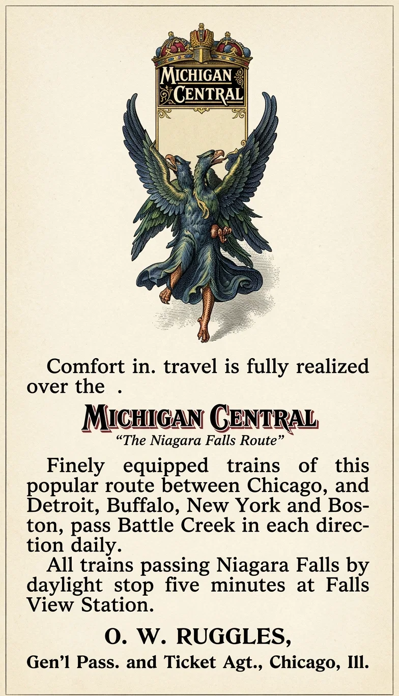 Comfort in travel is fully realized over the MICHIGAN CENTRAL