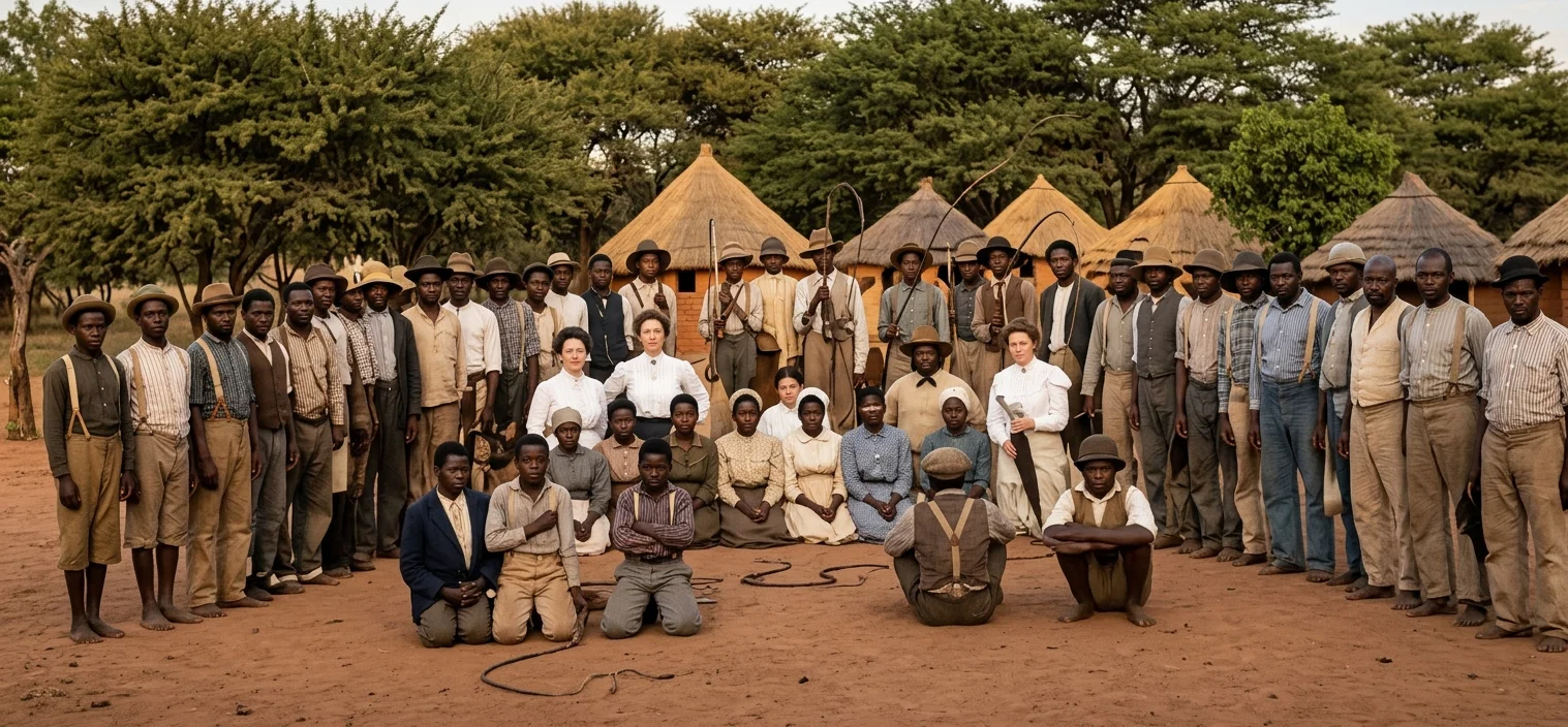 SOLUSI MISSION SCHOOL, WITH TEACHERS
Notice boys in rear with long ox whips.