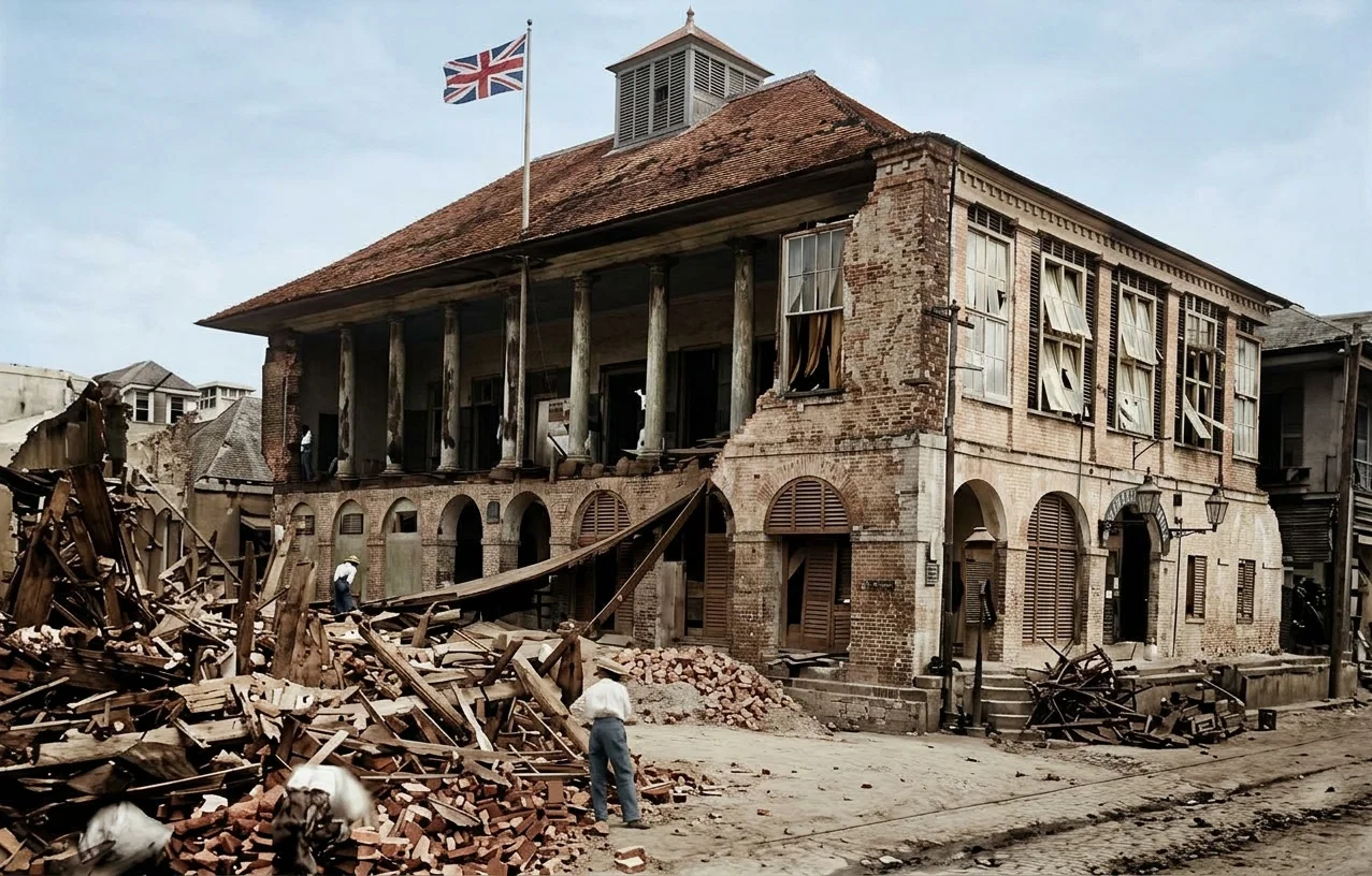 POST-OFFICE, KINGSTON, JAMAICA, WITH TOWN HALL ABOVE