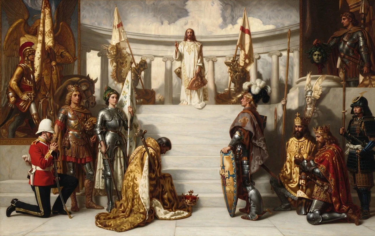 BYAM SHAW'S GREAT ALLEGORICAL PICTURE, “THE GREATEST OF HEROES IS ONE”