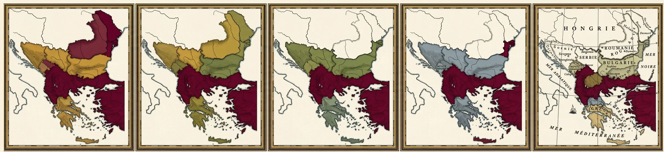Turkey before 1812 1812 1878 (Treaty of San Stefano) 1878 (Treaty of Berlin) 1908