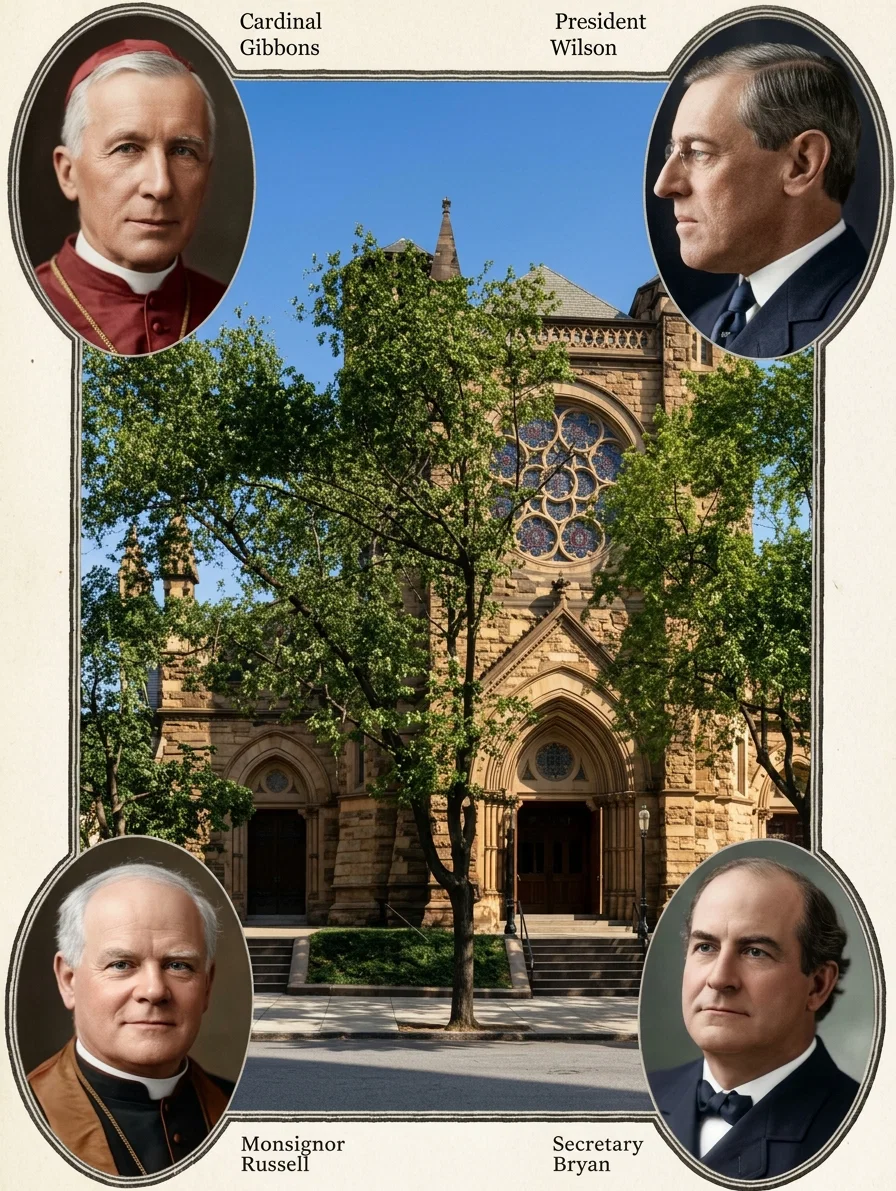 ST. PATRICK'S CHURCH, WASHINGTON, D. C., AND SOME OF THE NOTABLES WHO ATTENDED THE PAN-AMERICAN MASS IN IT
